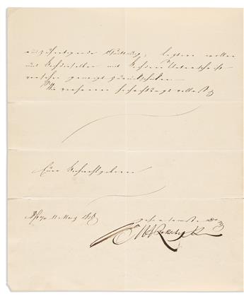 (ROTHSCHILD FAMILY.) Group of 3 letters and a document, each Signed by a member of the family: Amschel Mayer Rothschild * James de Roth